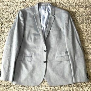 Express Light Grey Suit Jacket with Striped Inner Lining